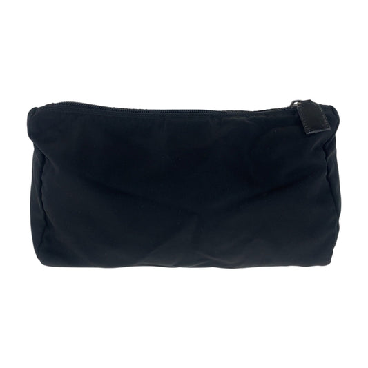 PRADA Pouch Nylon Black SilverMetal Test Triangle With logo