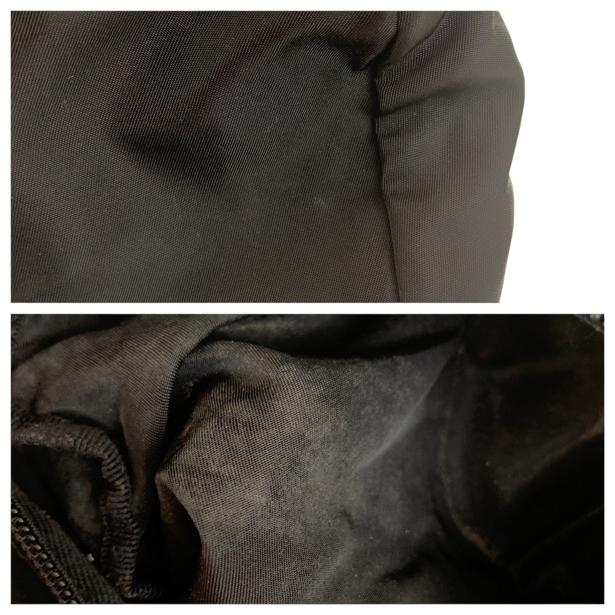 PRADA Pouch Nylon Black SilverMetal Test Triangle With logo