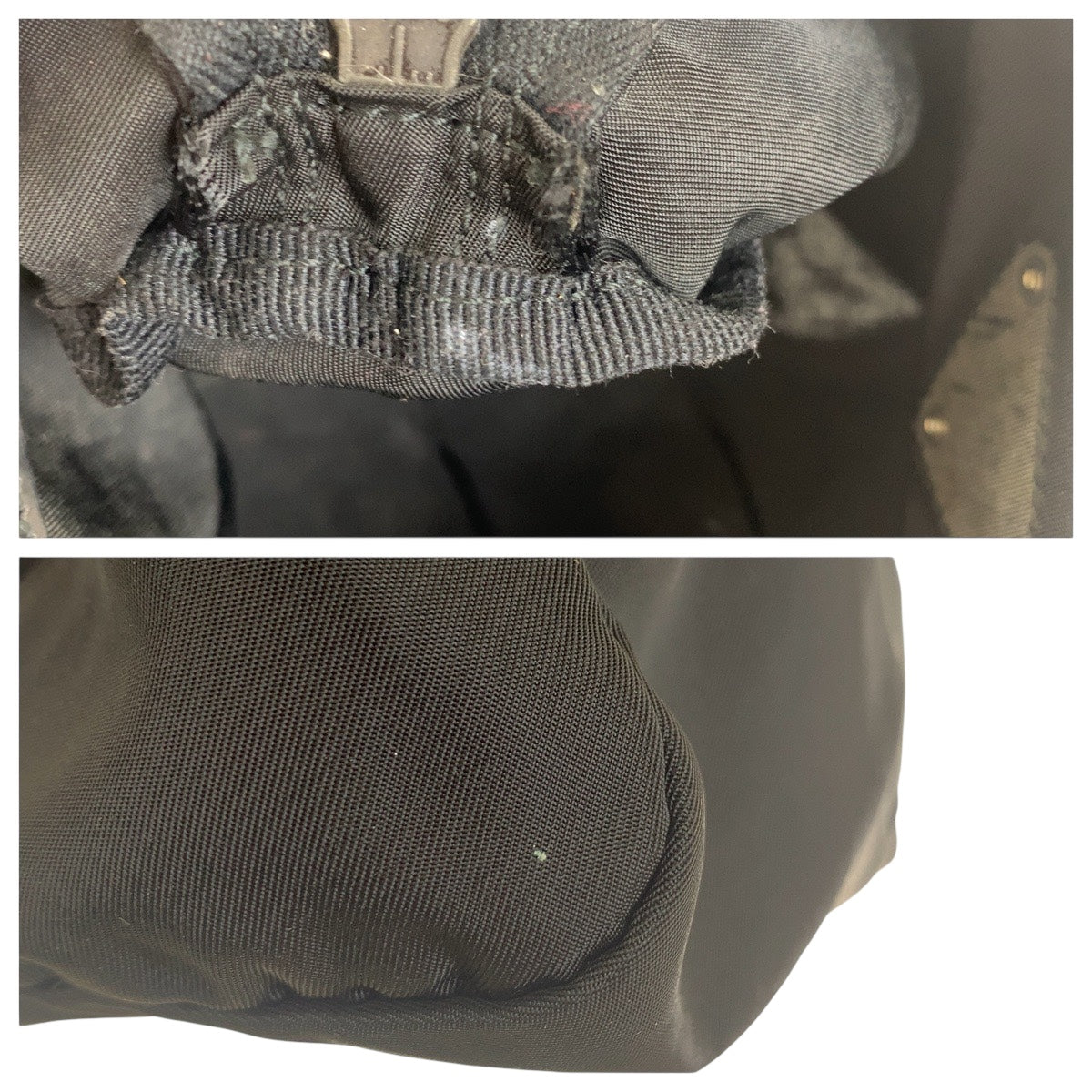 PRADA Pouch Nylon Black SilverMetal Test Triangle With logo