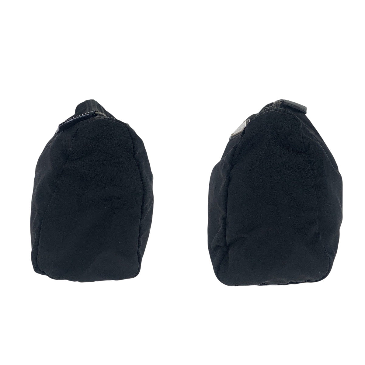 PRADA Pouch Nylon Black SilverMetal Test Triangle With logo