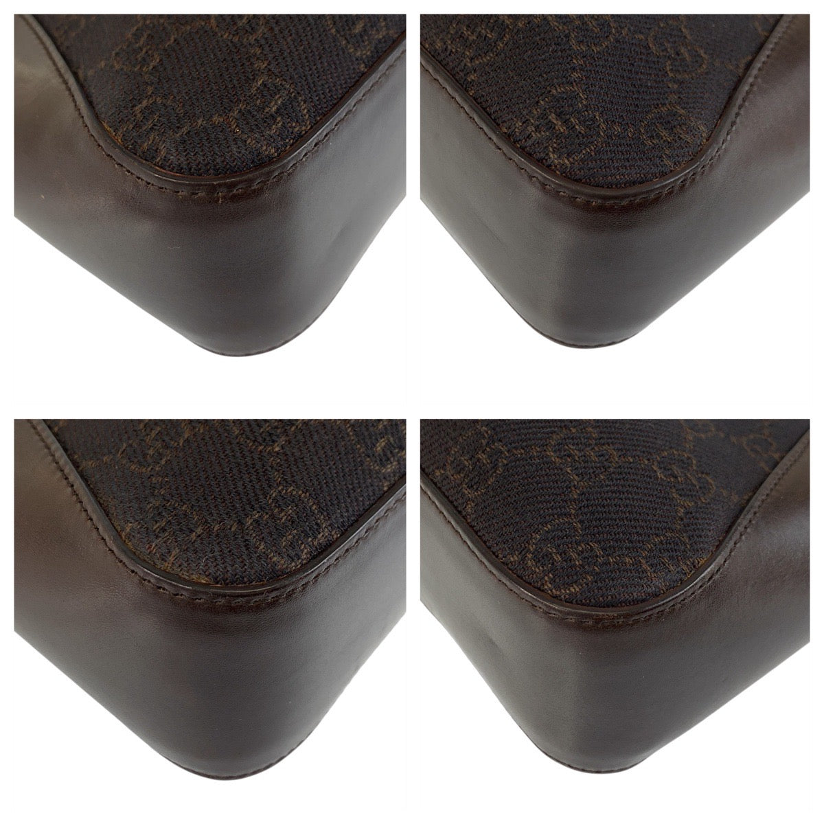 GUCCI Handbag 73984 GG canvas Brown Silver Metal