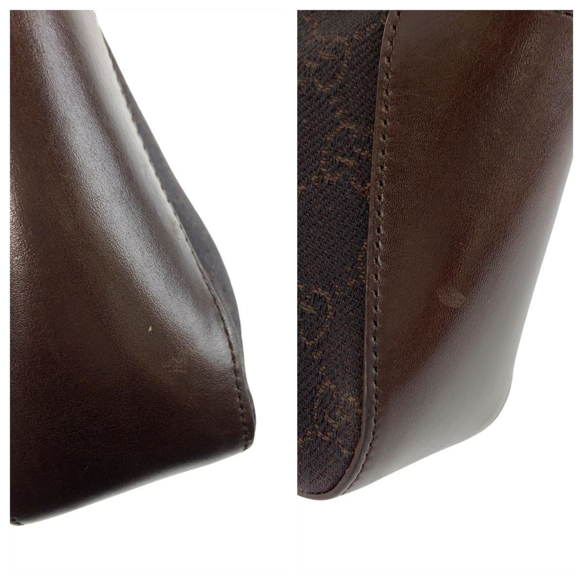 GUCCI Handbag 73984 GG canvas Brown Silver Metal