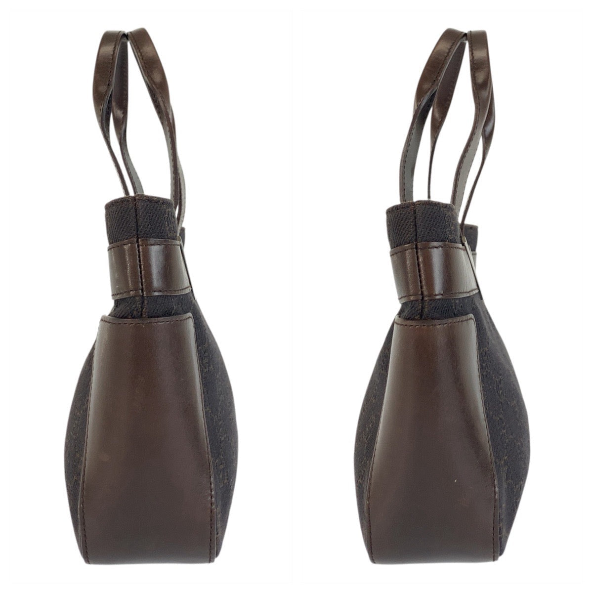 GUCCI Handbag 73984 GG canvas Brown Silver Metal