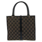 GUCCI Handbag 002 1065 GG canvas Brown Black SilverMetal Jackie