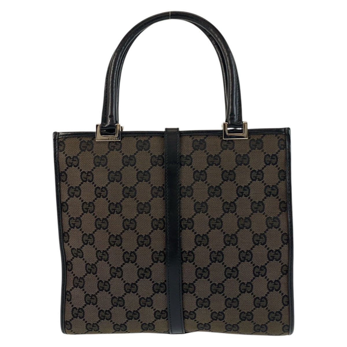 GUCCI Handbag 002 1065 GG canvas Brown Black SilverMetal Jackie