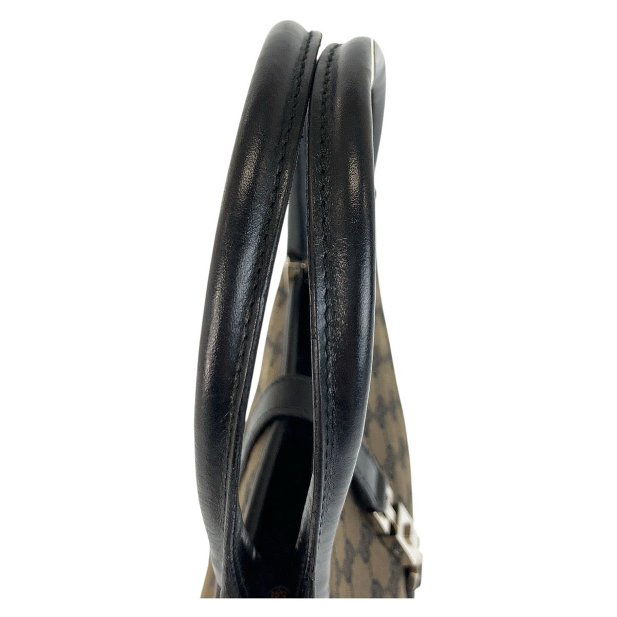 GUCCI Handbag 002 1065 GG canvas Brown Black SilverMetal Jackie