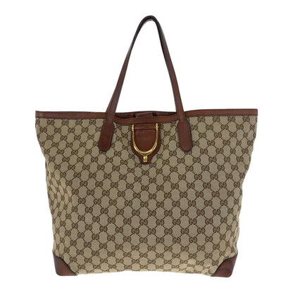 GUCCI Tote Bag 305585 GG canvas Beige brown gold