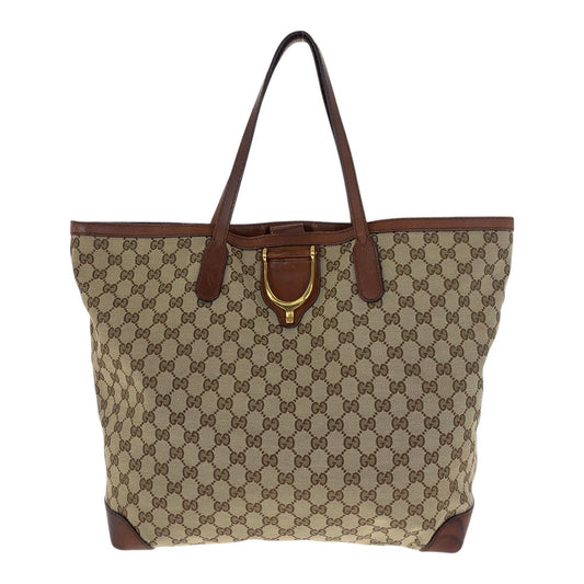GUCCI Tote Bag 305585 GG canvas Beige brown gold
