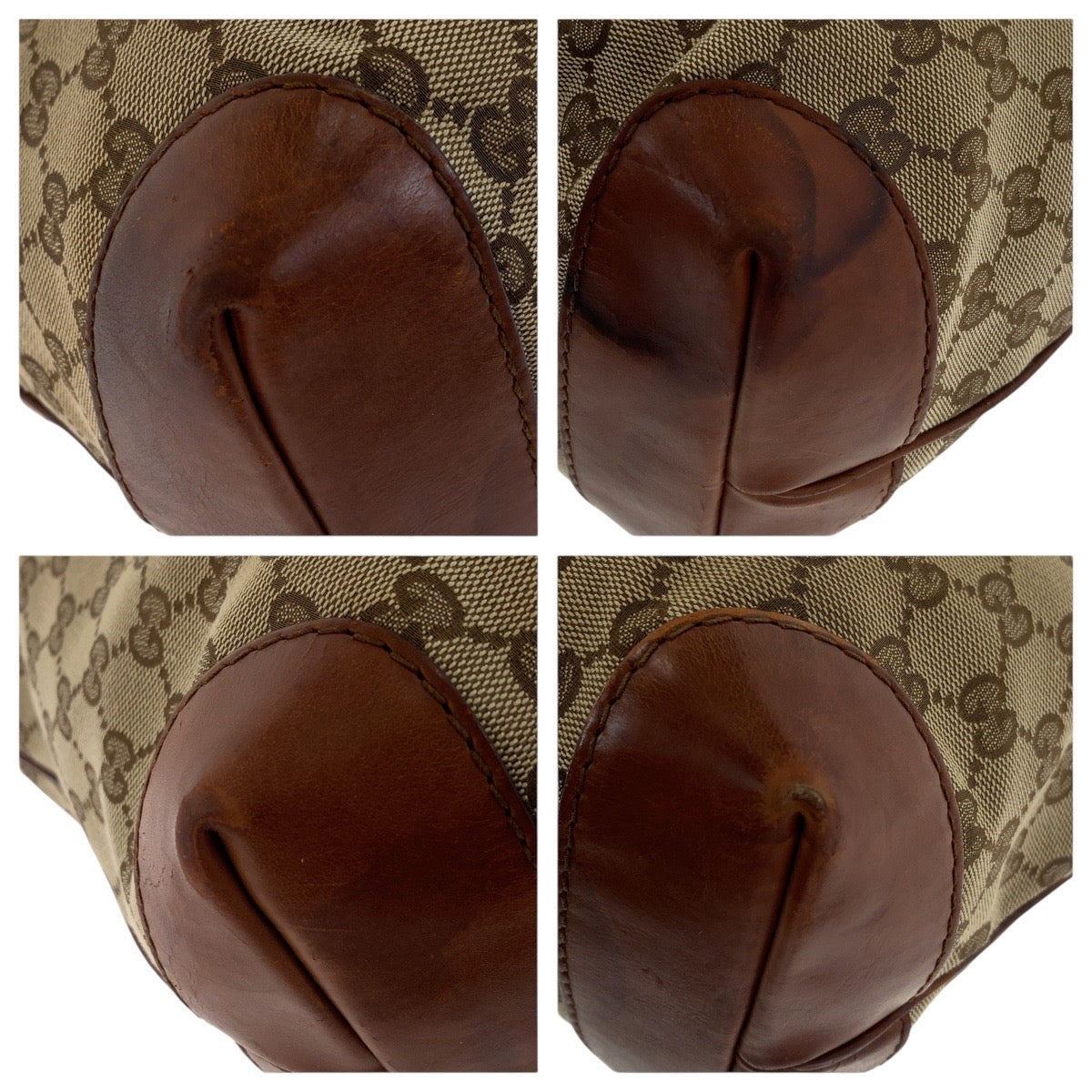 GUCCI Tote Bag 305585 GG canvas Beige brown gold
