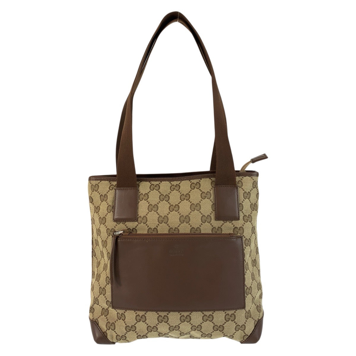 GUCCI Tote Bag 019 0402 GG canvas Beige Brown SilverMetal