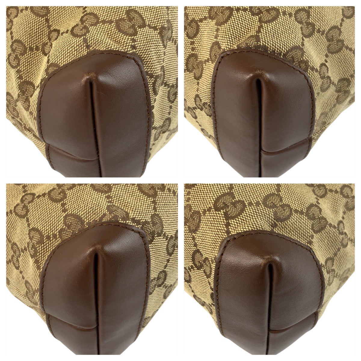 GUCCI Tote Bag 019 0402 GG canvas Beige Brown SilverMetal