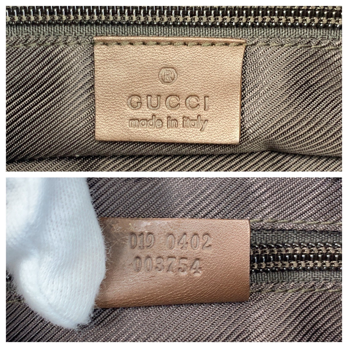 GUCCI Tote Bag 019 0402 GG canvas Beige Brown SilverMetal