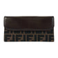 FENDI Long Wallet Purse 2400 31133 018 canvas Brown Silver Metal Zucca