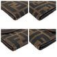 FENDI Long Wallet Purse 2400 31133 018 canvas Brown Silver Metal Zucca