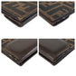 FENDI Long Wallet Purse 2400 31133 018 canvas Brown Silver Metal Zucca
