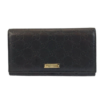 GUCCI Long Wallet Purse 244946 leather Black GoldMetal Guccisima