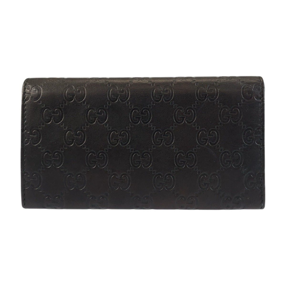 GUCCI Long Wallet Purse 244946 leather Black GoldMetal Guccisima