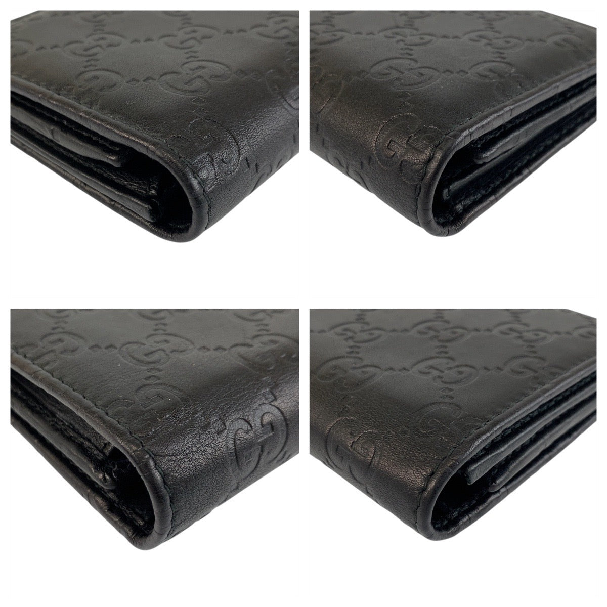 GUCCI Long Wallet Purse 244946 leather Black GoldMetal Guccisima