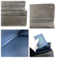 PRADA Long Wallet Purse leather Gray Light Blue Silver
