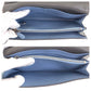 PRADA Long Wallet Purse leather Gray Light Blue Silver