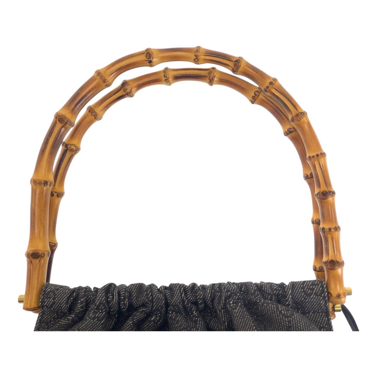 GUCCI Handbag 92708 GG canvas Black GoldMetal Bamboo