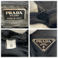 PRADA Shoulder Bag Nylon Black SilverMetal Testo Saffiano Triangle With logo