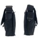 PRADA Shoulder Bag Nylon Black SilverMetal Testo Saffiano Triangle With logo