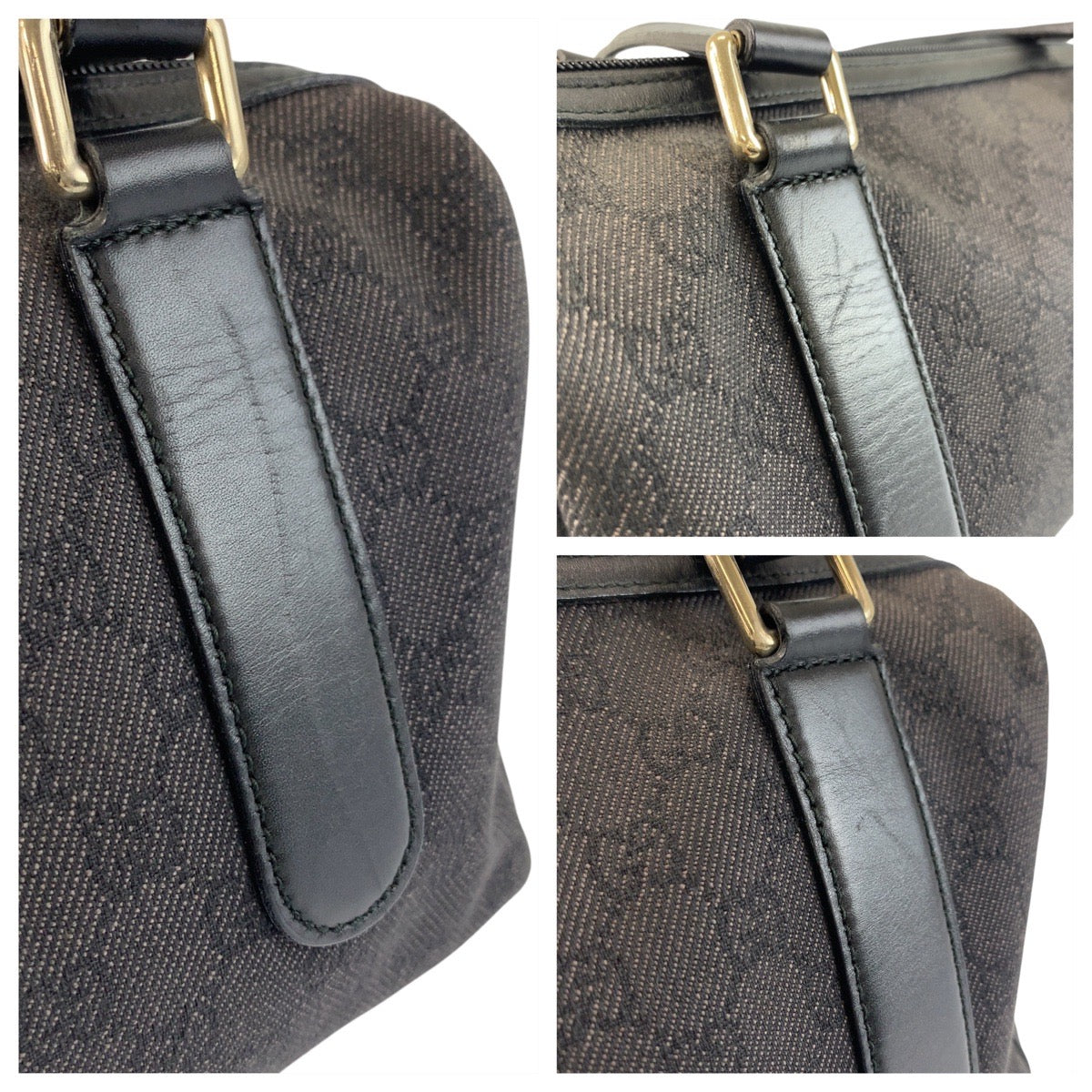 GUCCI Handbag 257289 GG canvas Black SilverMetal