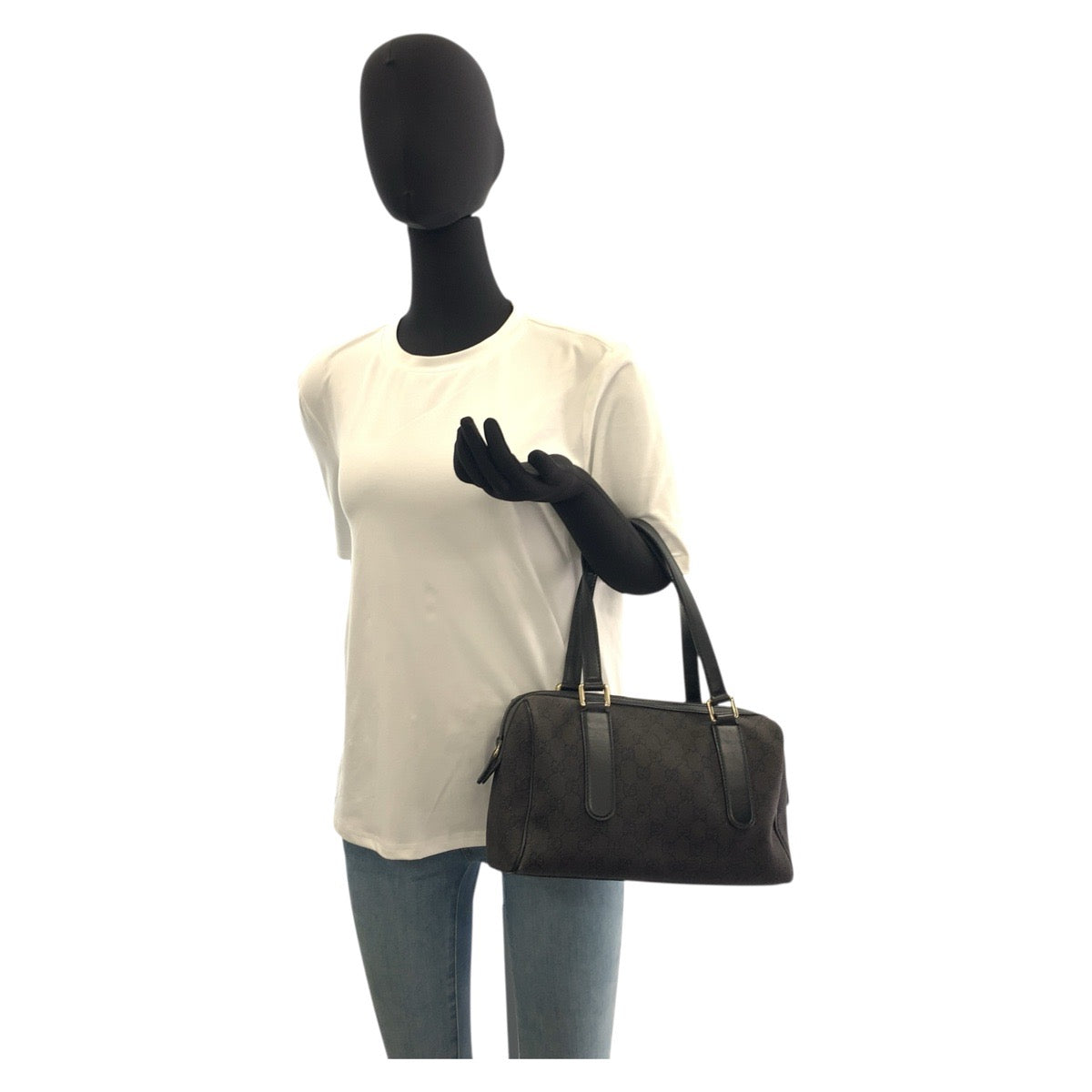 GUCCI Handbag 257289 GG canvas Black SilverMetal