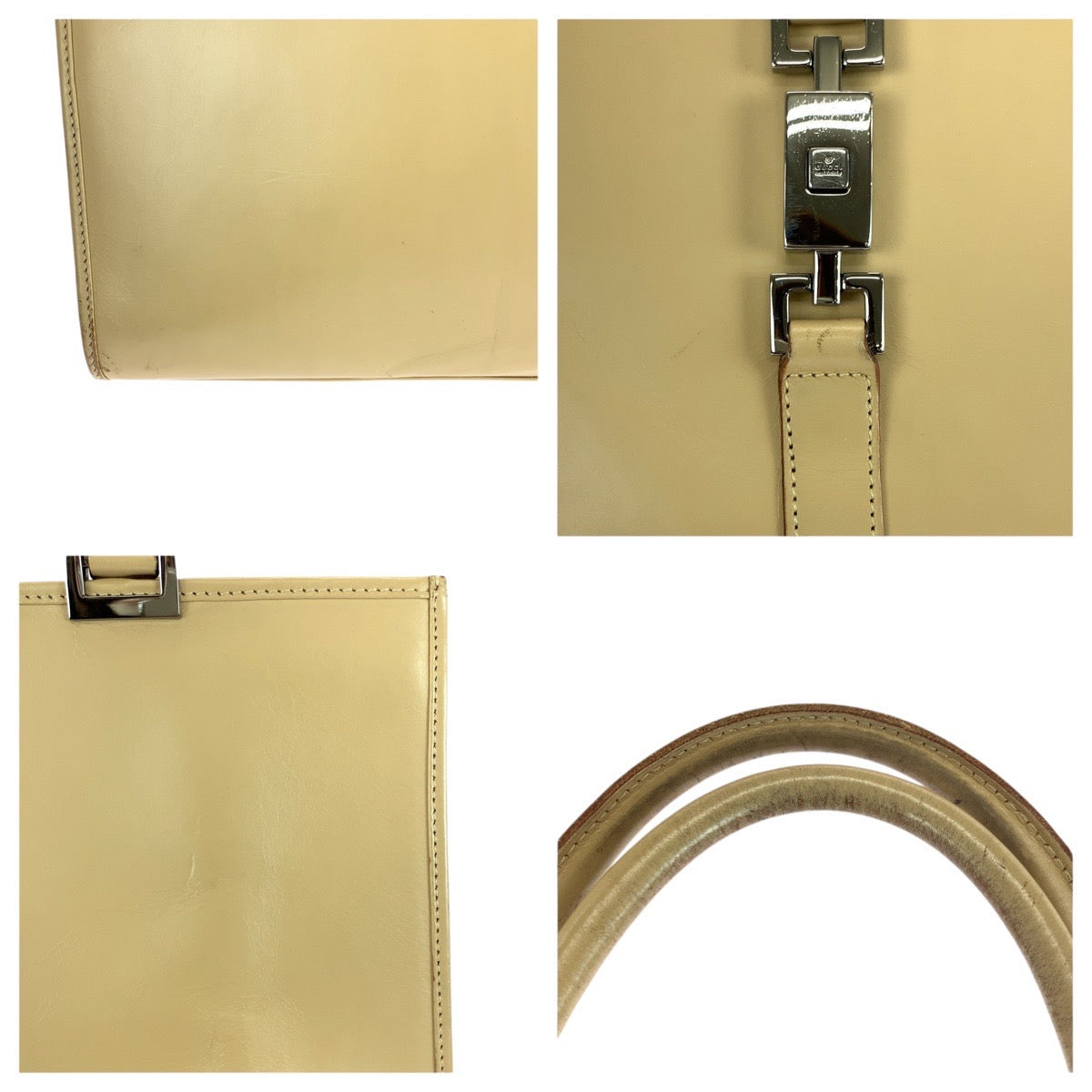 GUCCI Tote Bag 002 1064 leather Beige SilverMetal Jackie