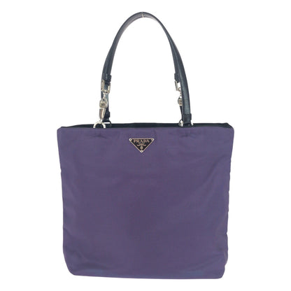 PRADA Tote Bag Nylon Purple SilverMetal Test Triangle With logo