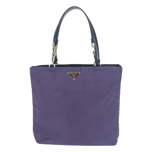 PRADA Tote Bag Nylon Purple SilverMetal Test Triangle With logo