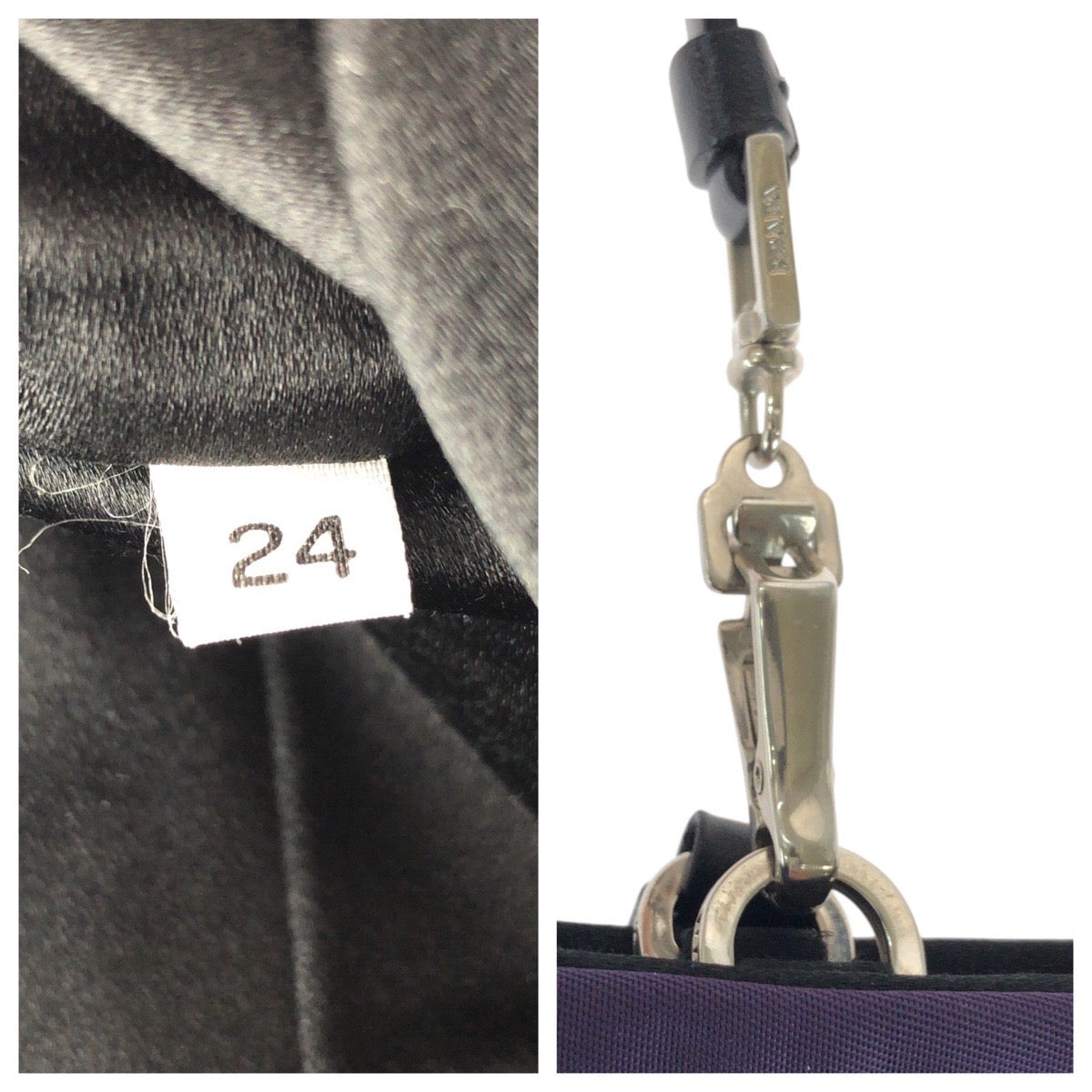 PRADA Tote Bag Nylon Purple SilverMetal Test Triangle With logo