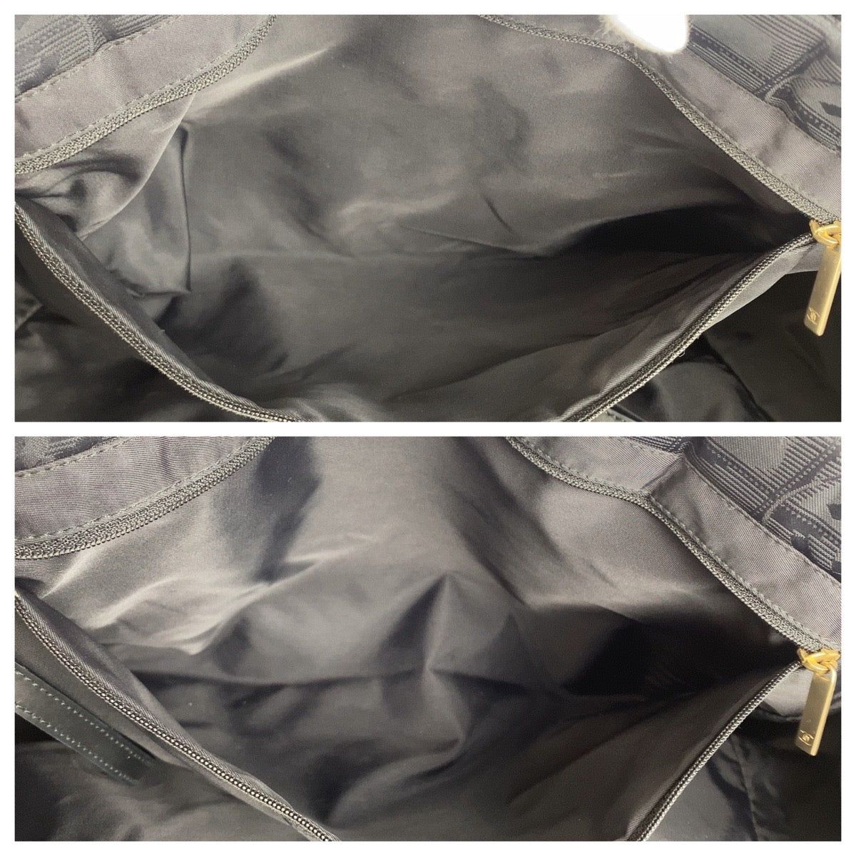 CHANEL Tote Bag Nylon Black GoldMetal New travel line Neutral Tote MM