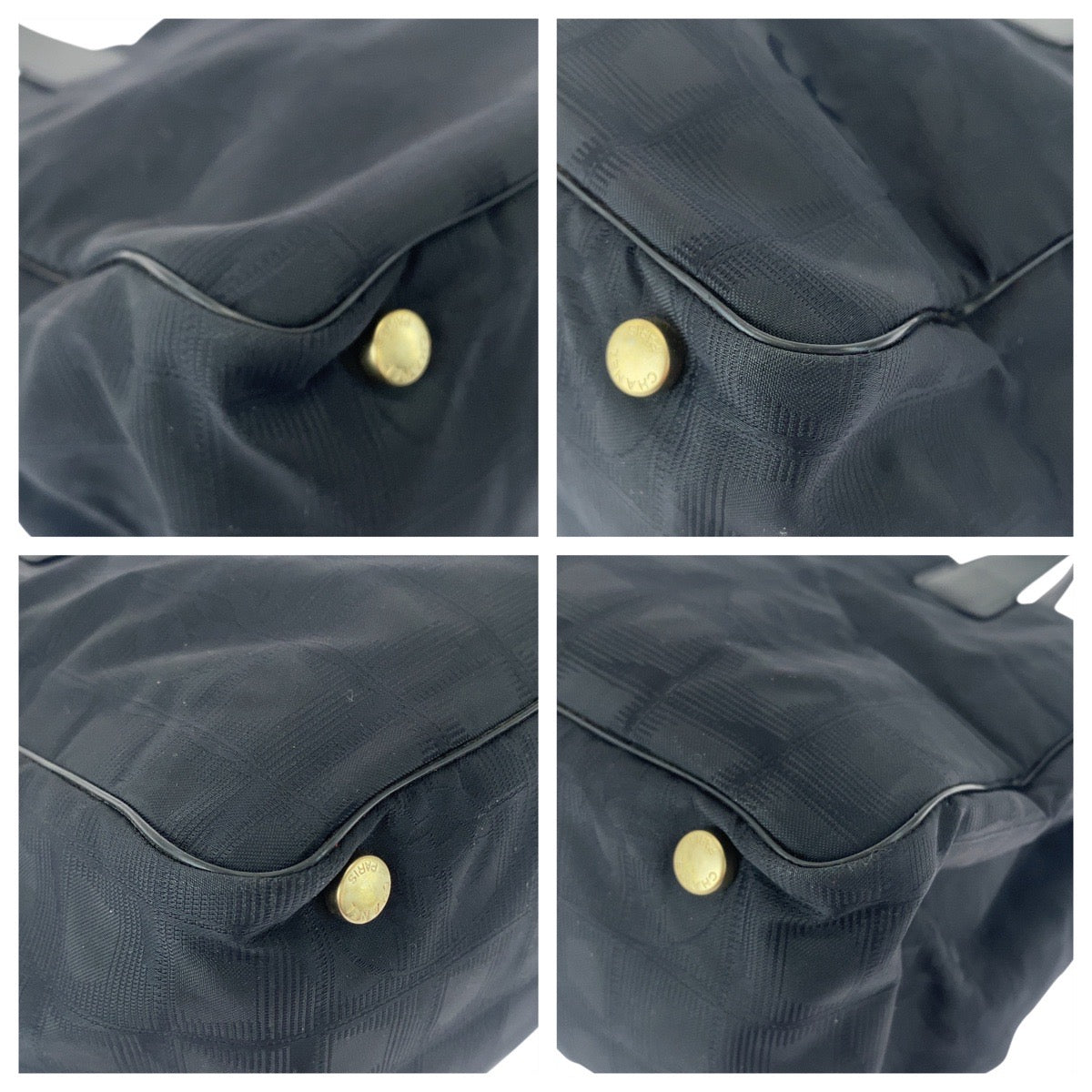 CHANEL Tote Bag Nylon Black GoldMetal New travel line Neutral Tote MM