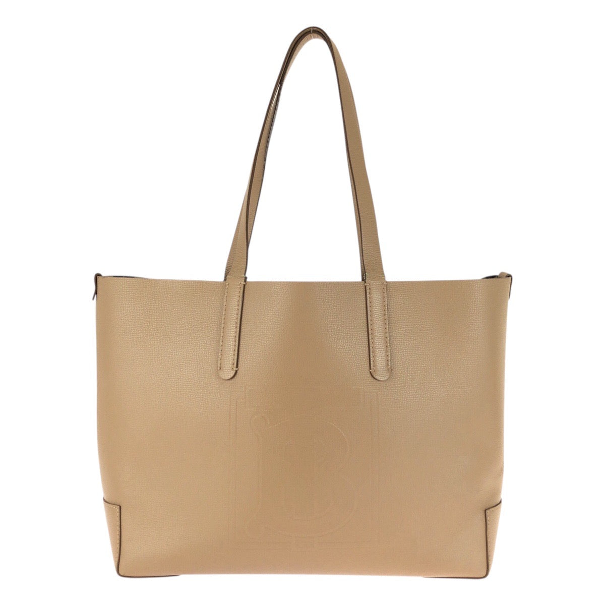 BURBERRY Tote Bag PVC Beige Gold Metal
