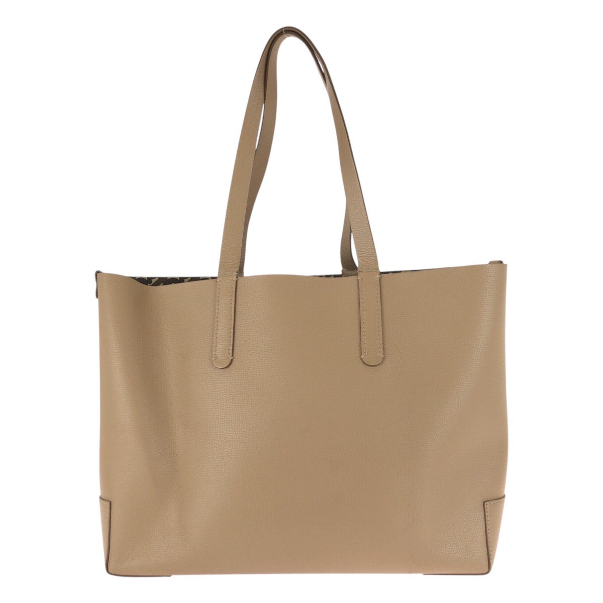 BURBERRY Tote Bag PVC Beige Gold Metal