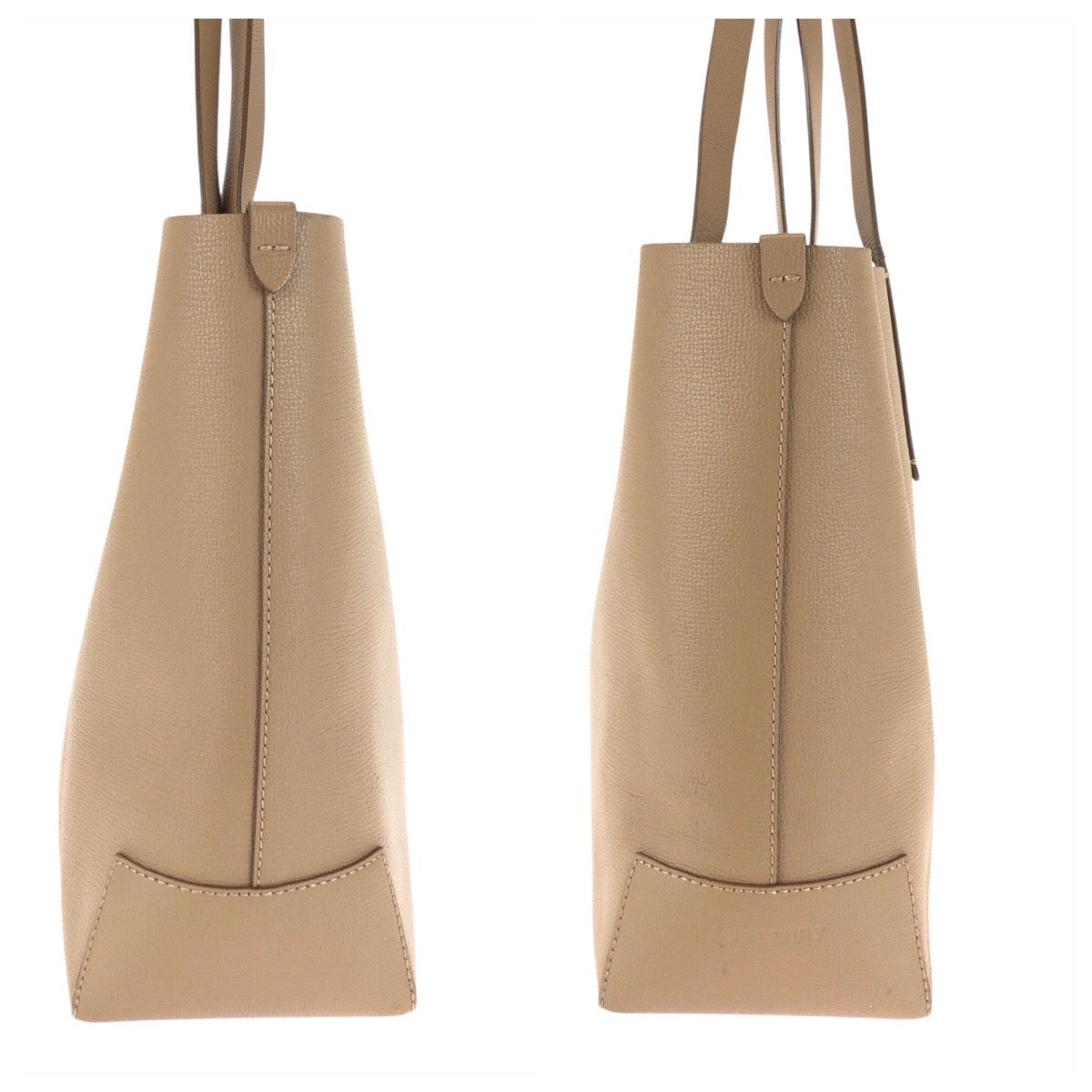 BURBERRY Tote Bag PVC Beige Gold Metal