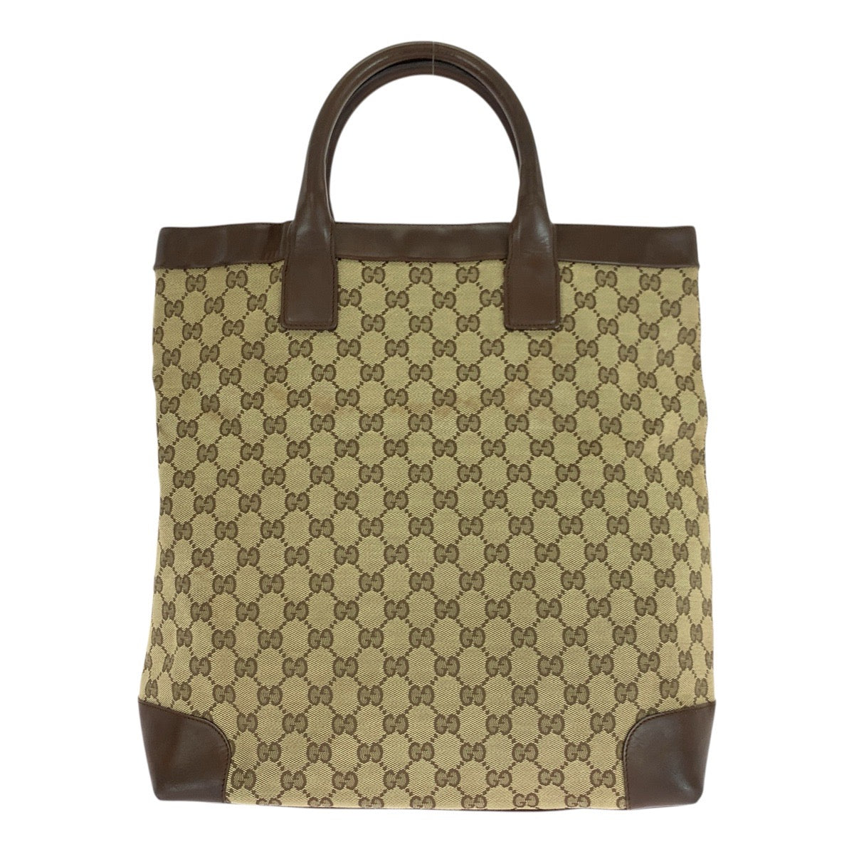GUCCI Tote Bag 002 1121 GG canvas Beige Brown Gold Metal