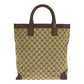 GUCCI Tote Bag 002 1121 GG canvas Beige Brown Gold Metal