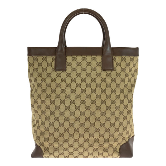 GUCCI Tote Bag 002 1121 GG canvas Beige Brown Gold Metal
