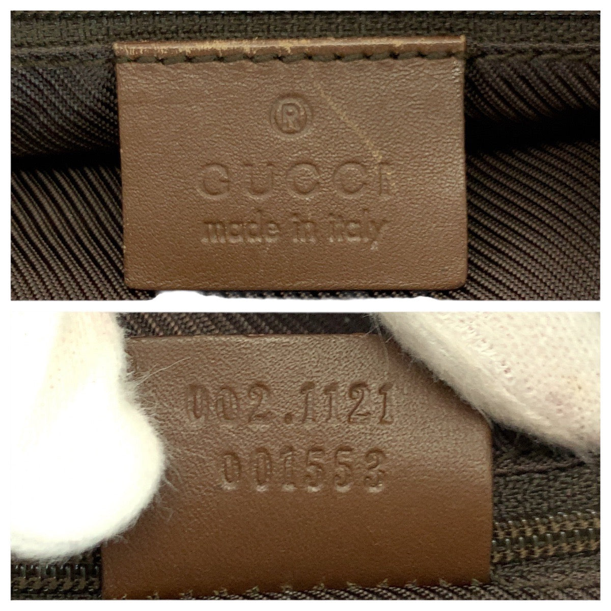 GUCCI Tote Bag 002 1121 GG canvas Beige Brown Gold Metal