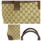 GUCCI Tote Bag 002 1121 GG canvas Beige Brown Gold Metal