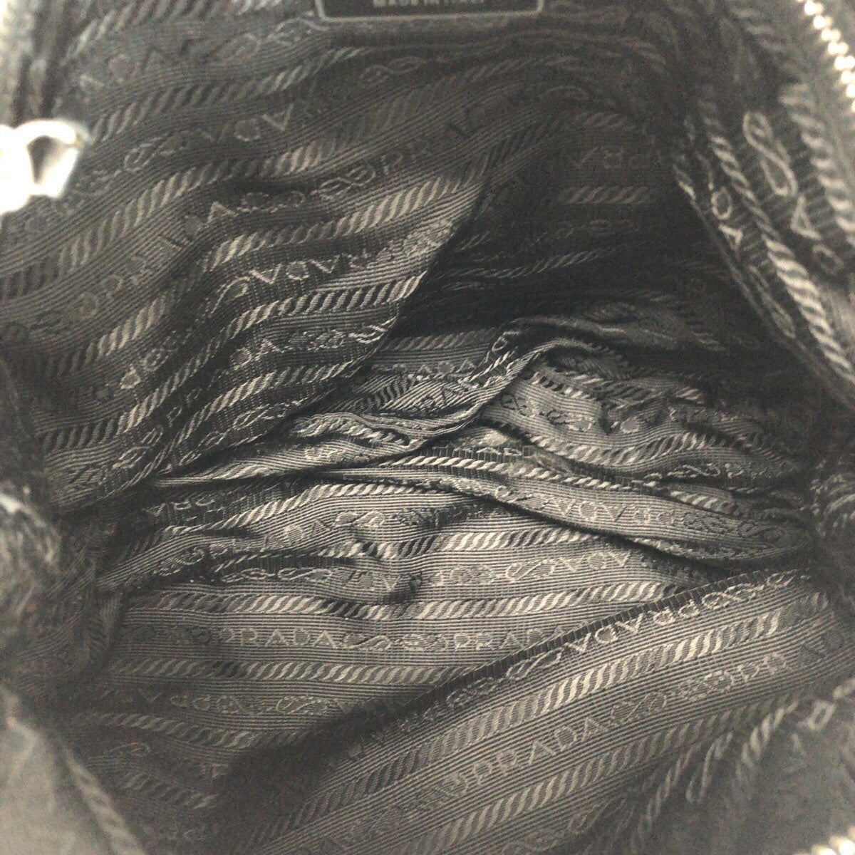 PRADA Shoulder Bag Nylon Black Silver Test Triangle With logo