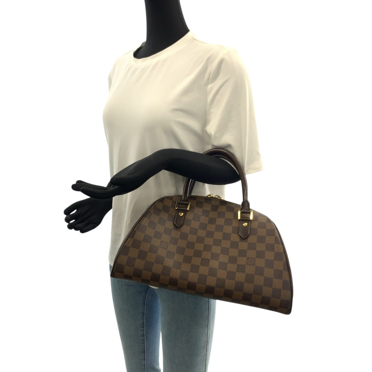 LOUIS VUITTON Tote Bag N41434 PVC Brown gold Damier Rivera MM
