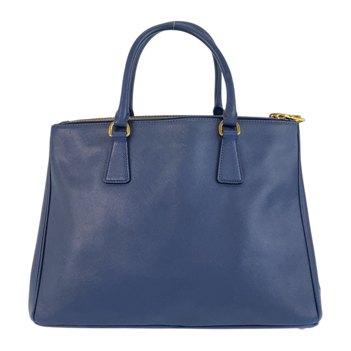 PRADA Handbag leather Blue gold Safiano Galleria TriangleWith logo