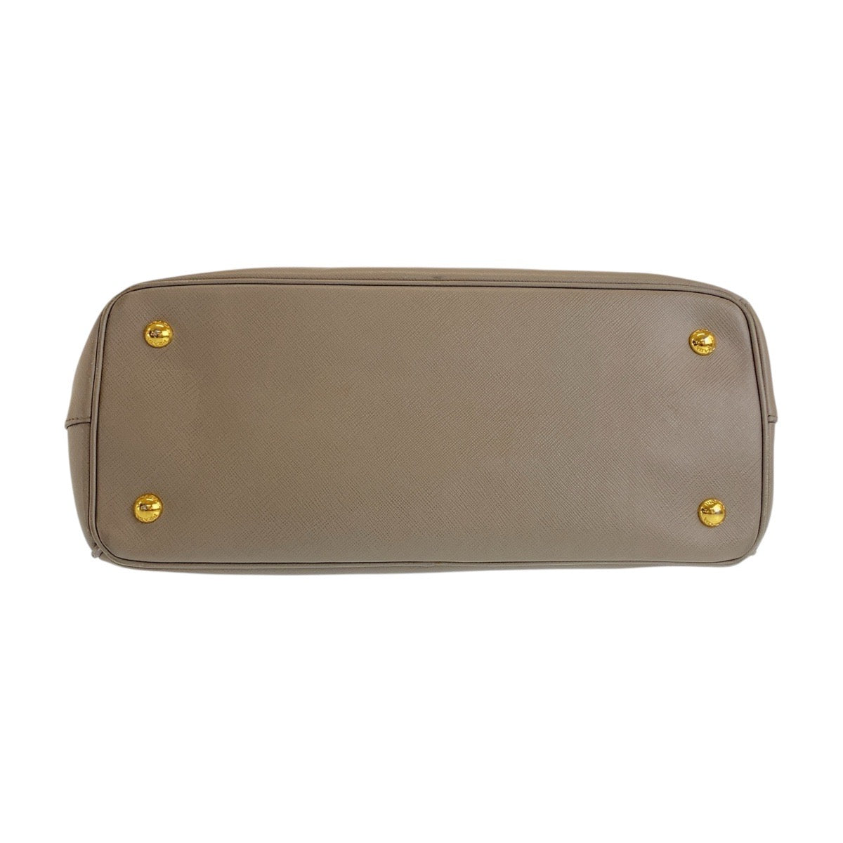 PRADA Handbag leather Greige Gold Safiano Triangle With logo