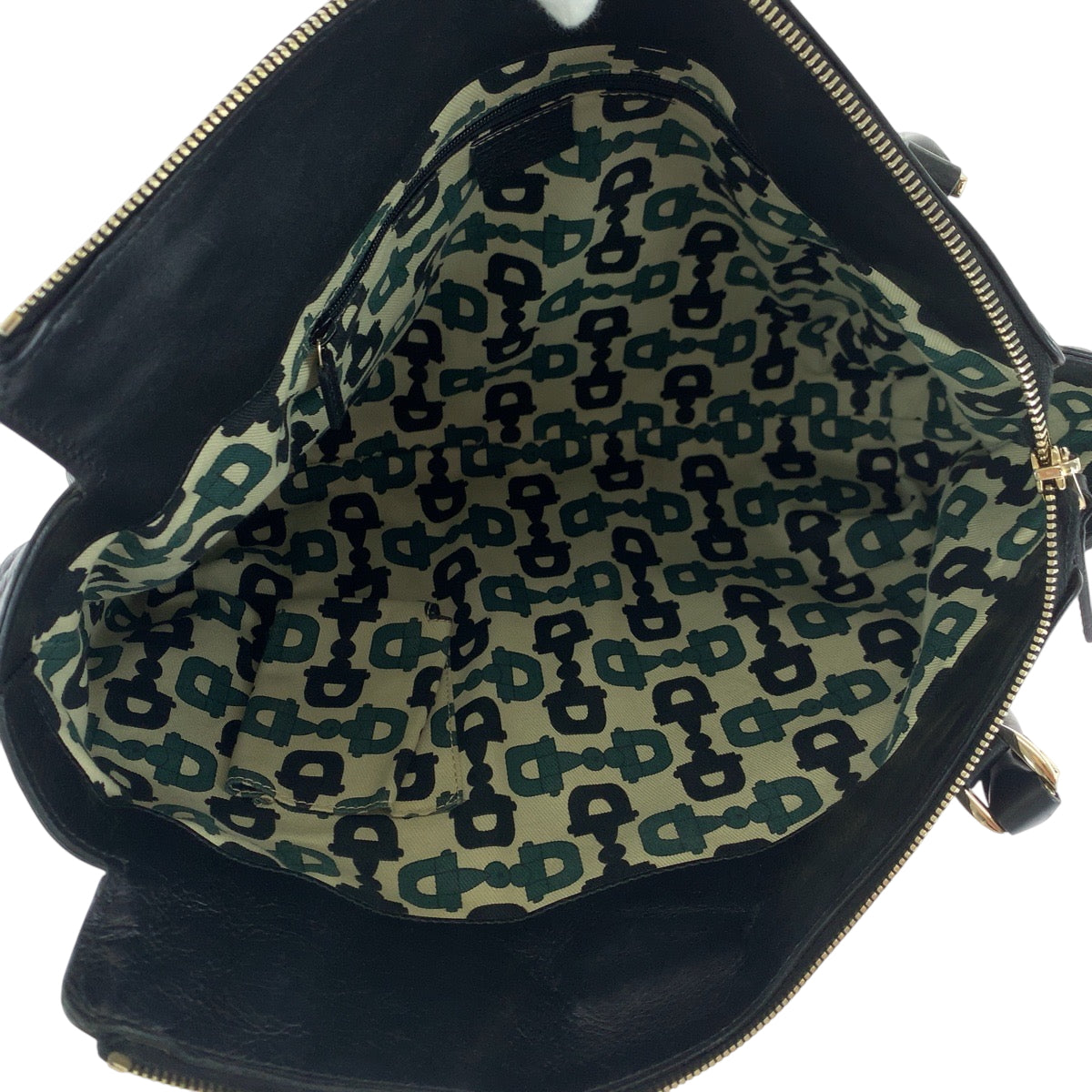 GUCCI Tote Bag 189831 leather Black Silver Abbey