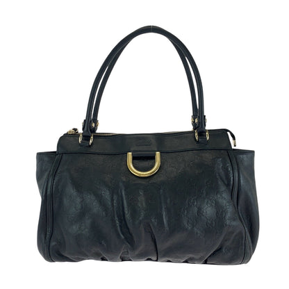 GUCCI Tote Bag 189831 leather Black Silver Abbey