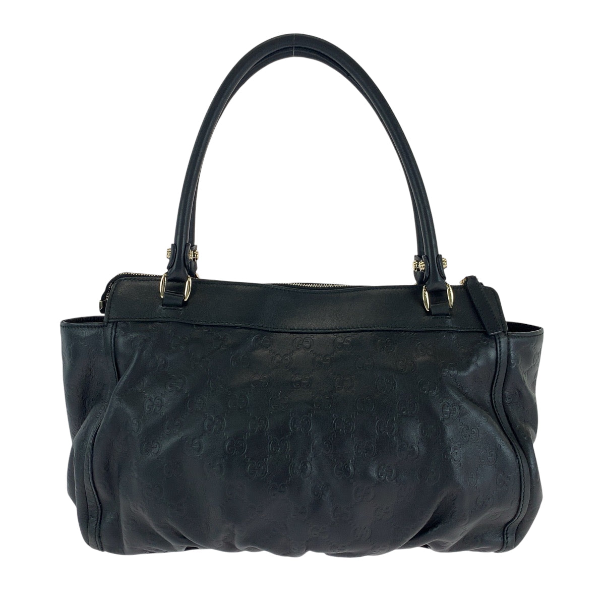 GUCCI Tote Bag 189831 leather Black Silver Abbey